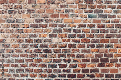 Red brick wall texture grunge background with copy space