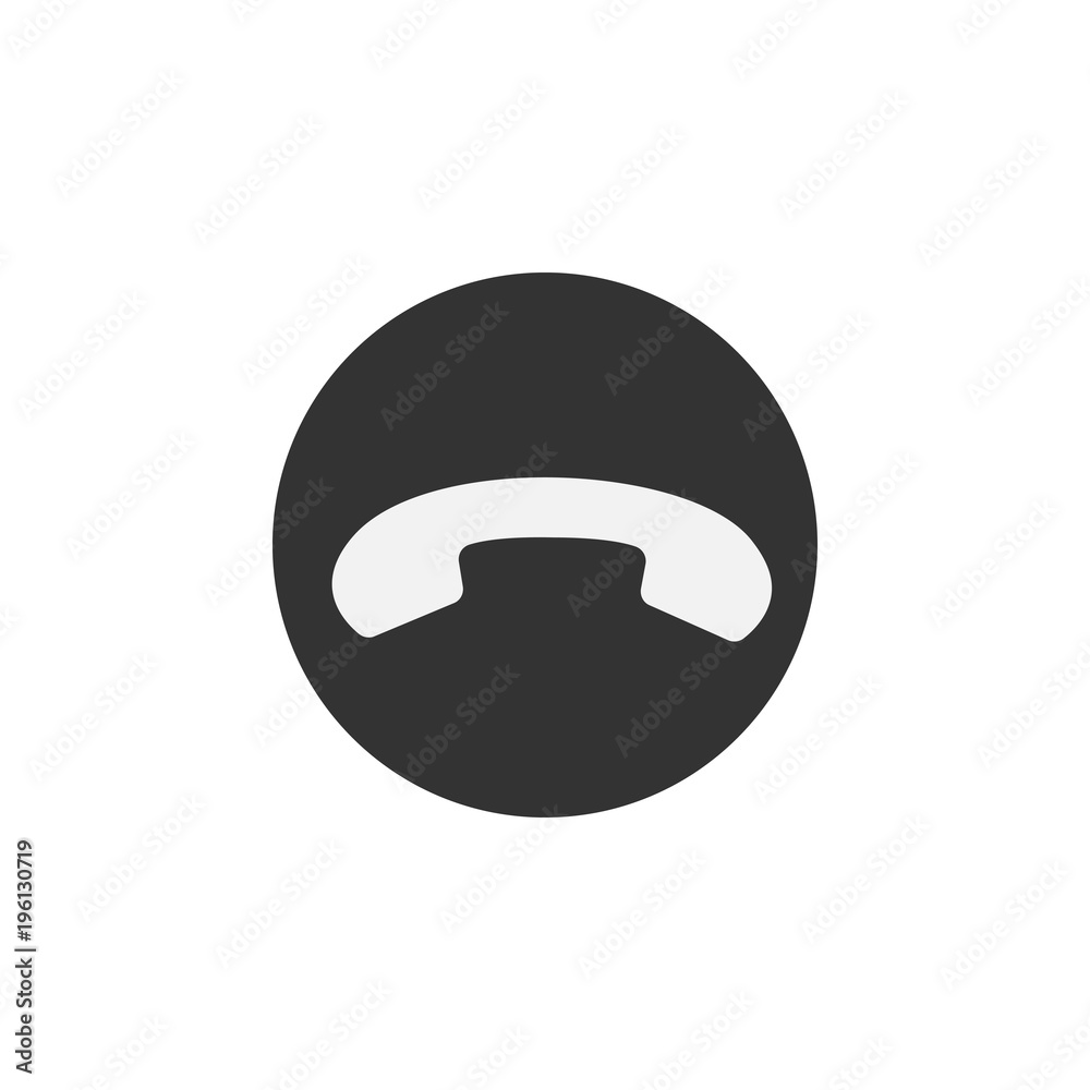 Phone icon, call sign, white on gray background. Vector flat illustration. Phone icon, call sign, white on gray background. Vector flat illustration.