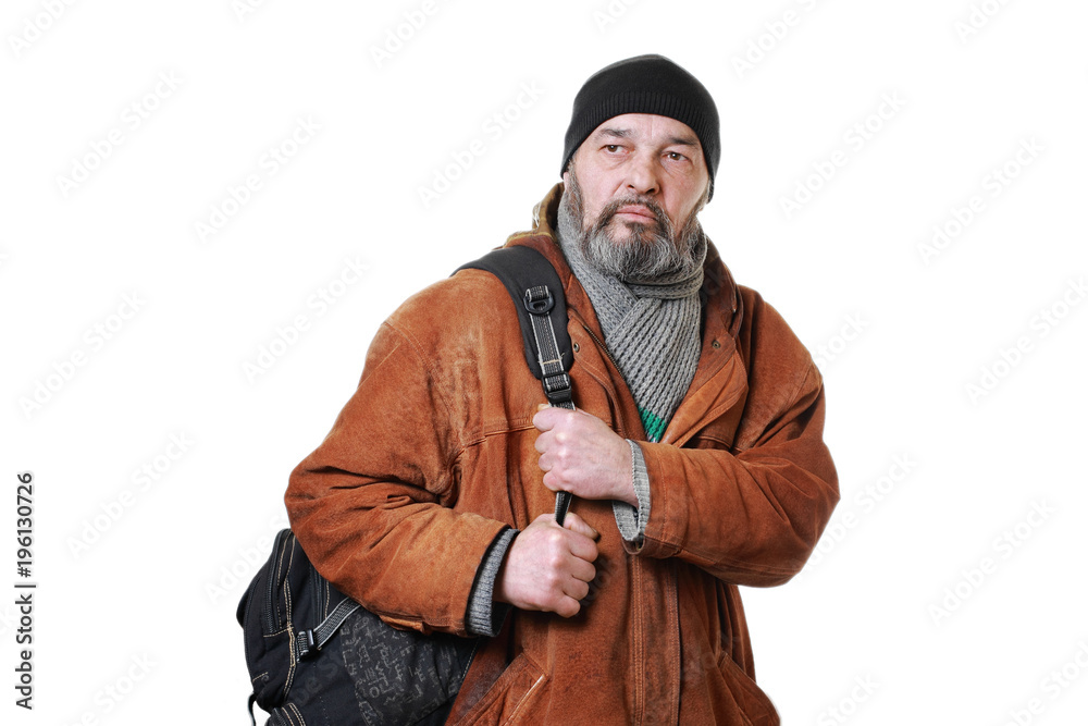 Real man on white Real man on white