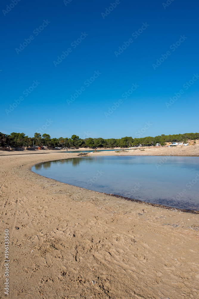 Bassa beach on the island of Ibiza, Balearic Islands Bassa beach on the island of Ibiza, Balearic Islands