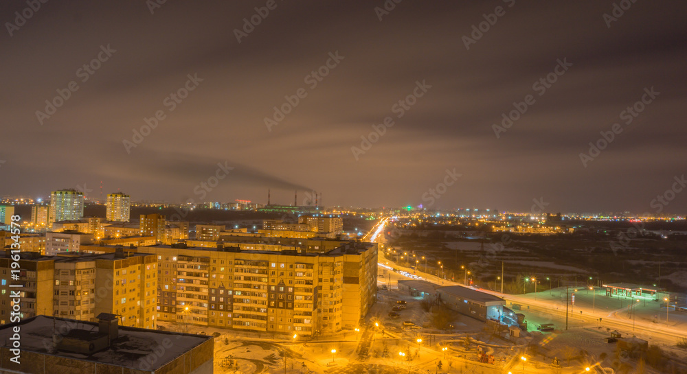 panorama of the night city