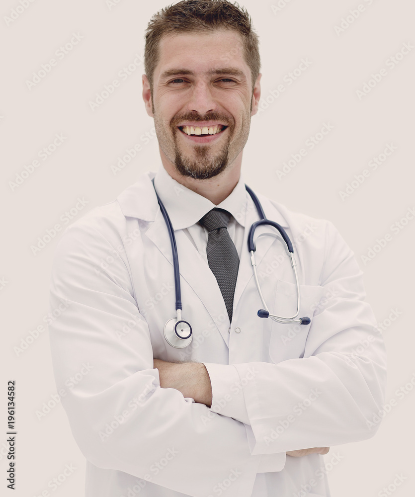 closeup.experienced therapist with a stethoscope closeup.experienced therapist with a stethoscope
