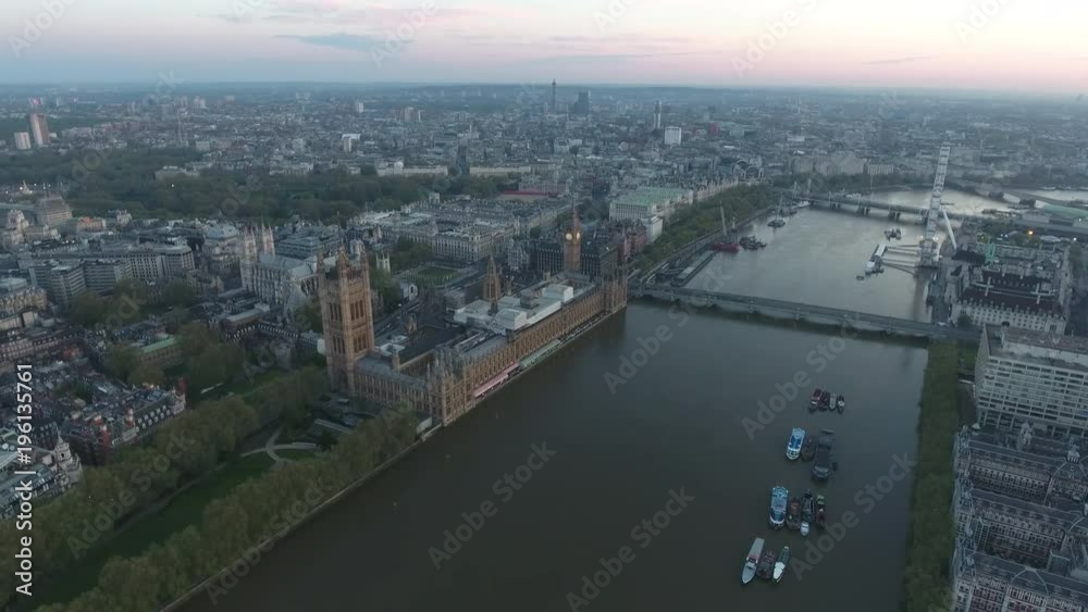 Descending Over London Skyline at Sunrise Descending Over London Skyline at Sunrise