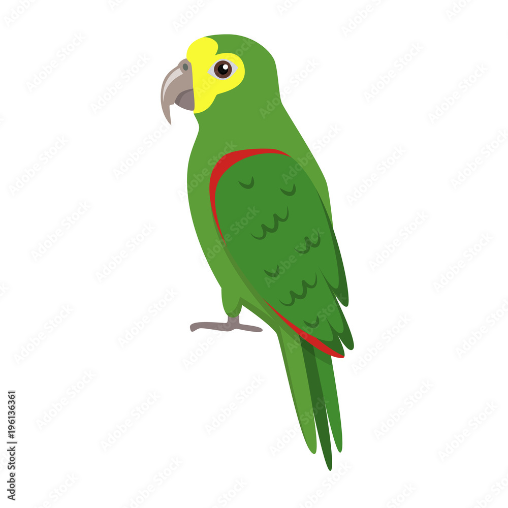 Amazon parrot icon in flat style