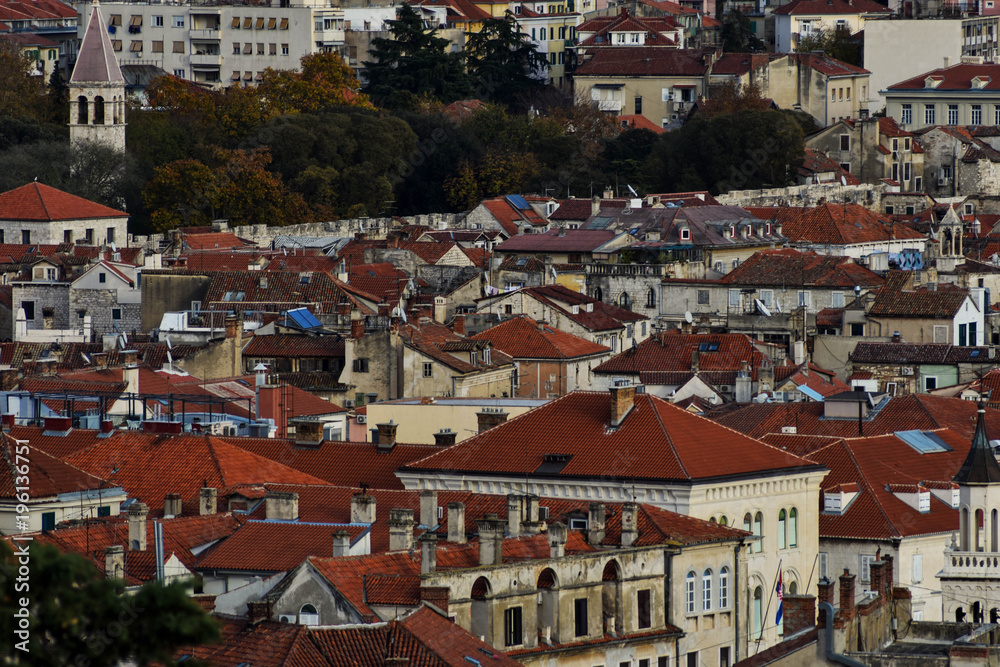 aerial view of the old town from the height-Split/ Croatia