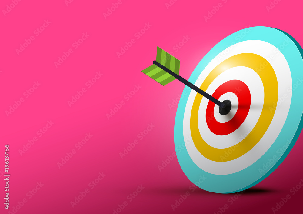 Archery Target Vector Illustration with Empty Space on Left Side. Archery Target Vector Illustration with Empty Space on Left Side.