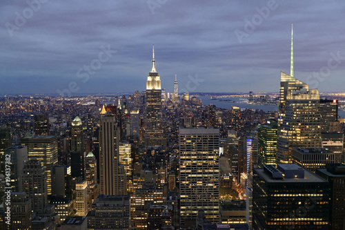 Ausblick vom Rockefeller Center am Abend, Manhattan, New York City, New York, USA, Nordamerika