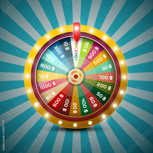 Wheel of Fortune on Retro Blue Background