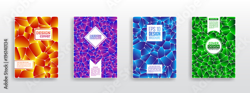 Colorful mosaic covers design. Geometric shapes brochure template layout. Minimal geometric pattern gradients. Vector Illustration esp10