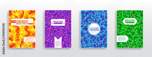 Minimal geometric pattern gradients. Colorful mosaic covers design. Geometric shapes brochure template layout. Vector Illustration esp10