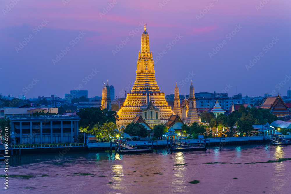 Wat Arun Ratchawararam is located on the Thonburi west bank of Chaopraya river, Bangkok, Thailand