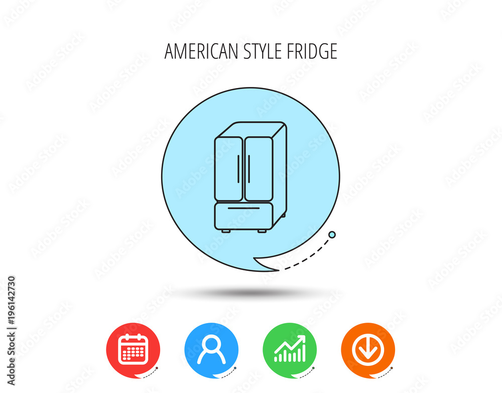 American fridge icon. Refrigerator sign. American fridge icon. Refrigerator sign.