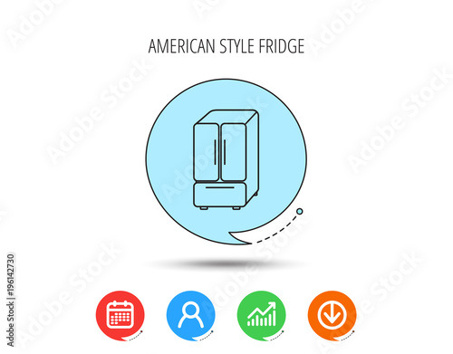 American fridge icon. Refrigerator sign.
