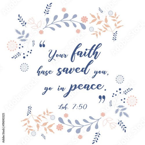 Bible quote, verbs with wreath design, vector illustration