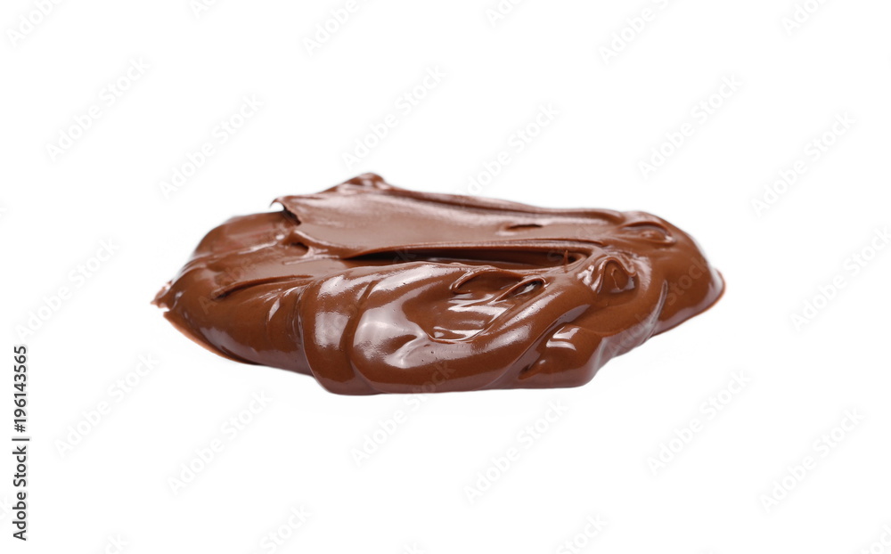 Cream chocolate spreading isolated on white background