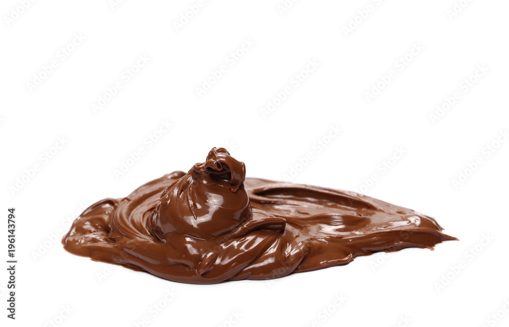 Cream chocolate spreading isolated on white background Cream chocolate spreading isolated on white background
