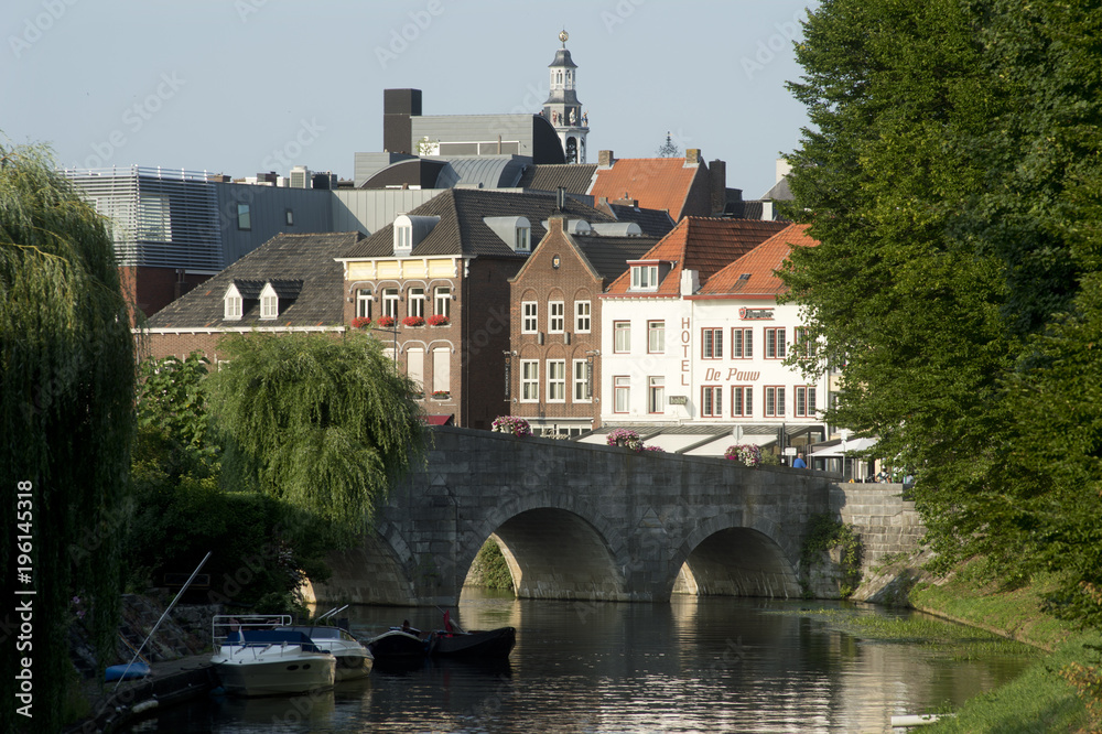 zicht op het centrum van Roermond, Limburg