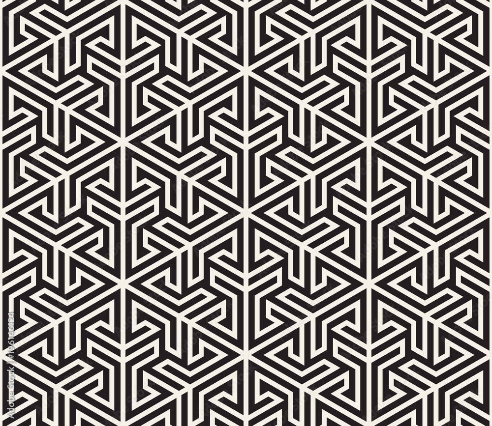 Vector seamless pattern. Modern stylish abstract texture. Repeating geometric tiling from striped elements Vector seamless pattern. Modern stylish abstract texture. Repeating geometric tiling from striped elements