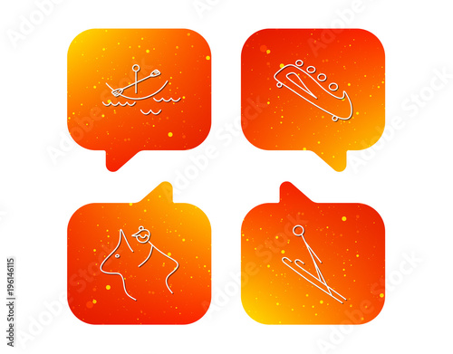 Boating, horseback riding and bobsled icons.