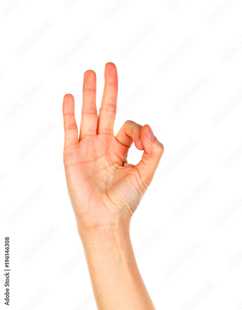 Female hand saying Ok