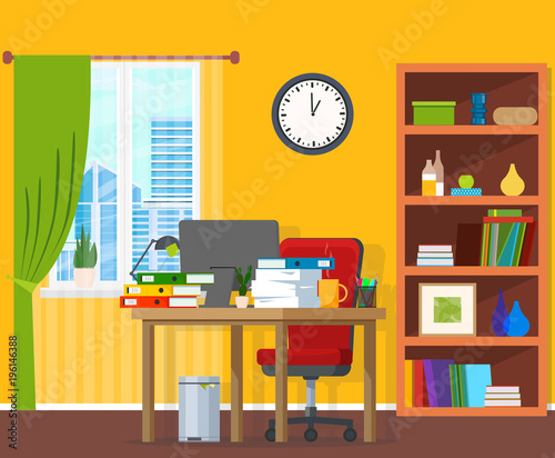 Office interior. Vector illustration.