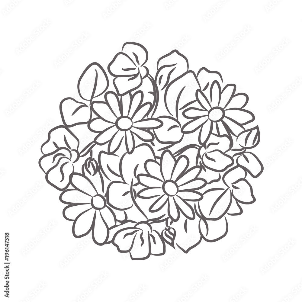 Chamomile floral rosette vector isolated composition. Chamomile floral rosette vector isolated composition.