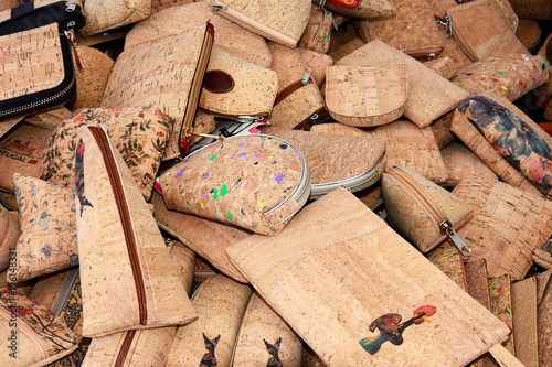 Portuguese cork purses, Algarve, Portugal. photo