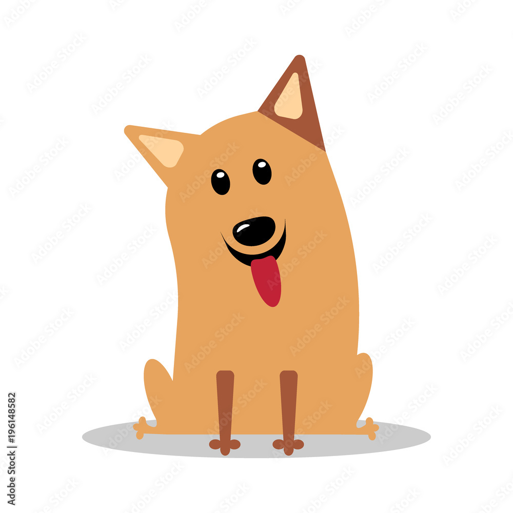 Happy cartoon puppy sitting Happy cartoon puppy sitting