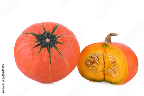 Japanese pumpkin on white background