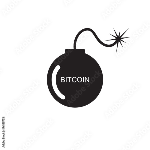 Bitcoin is a time bomb logo icon vector graphic design