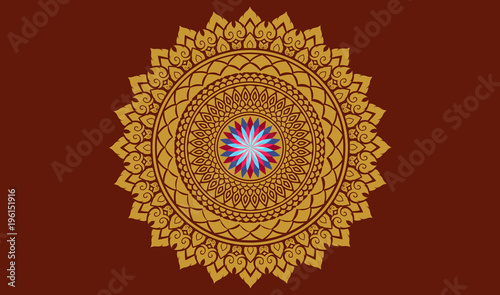 Auburn Thai ancient pattern. vintage thai traditional on auburn background ,Thailand art background