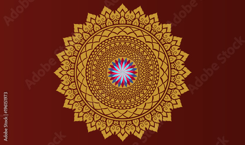Auburn Thai ancient pattern. vintage thai traditional on auburn background ,Thailand art background