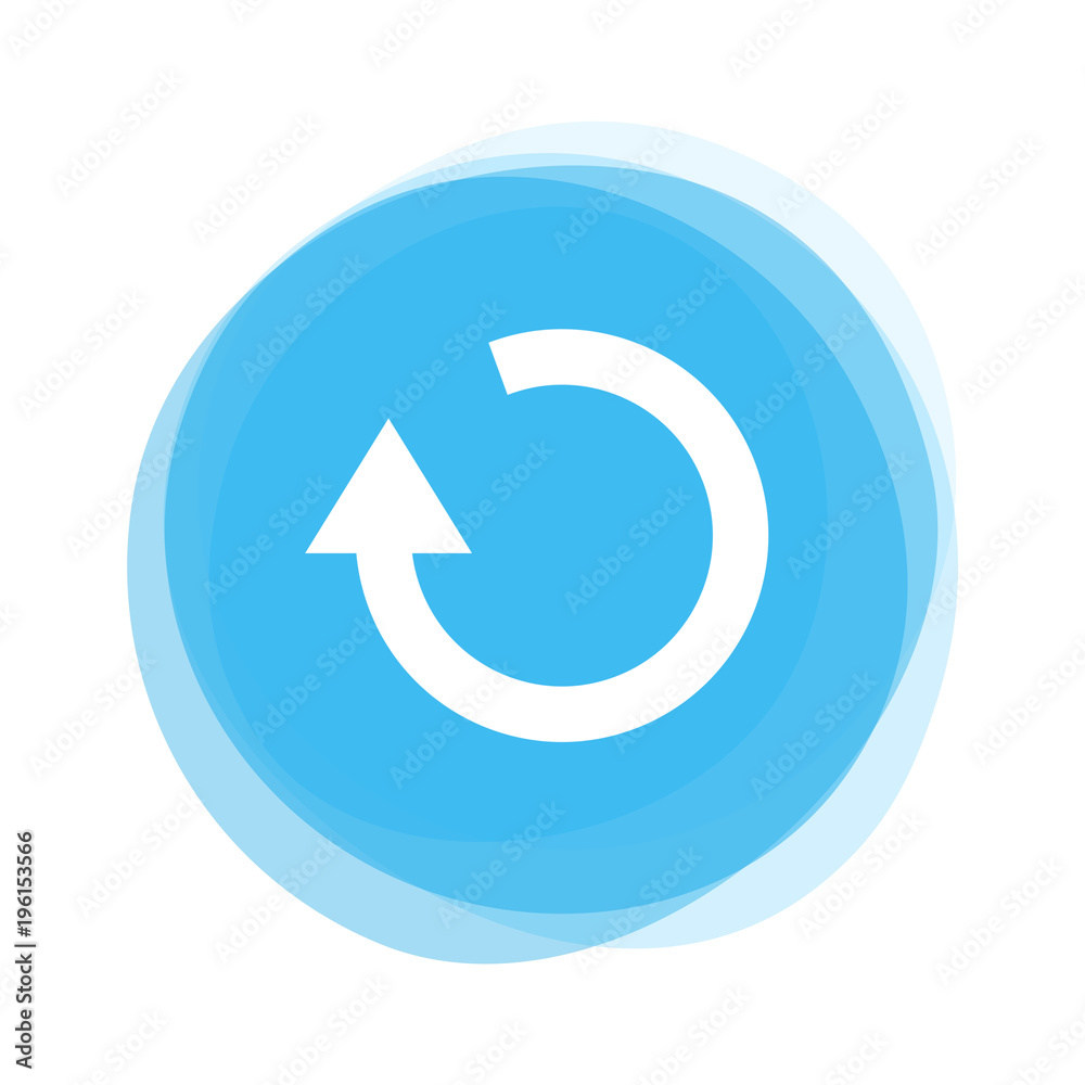 Weißer Update Pfeil auf hellblauem Button Weißer Update Pfeil auf hellblauem Button