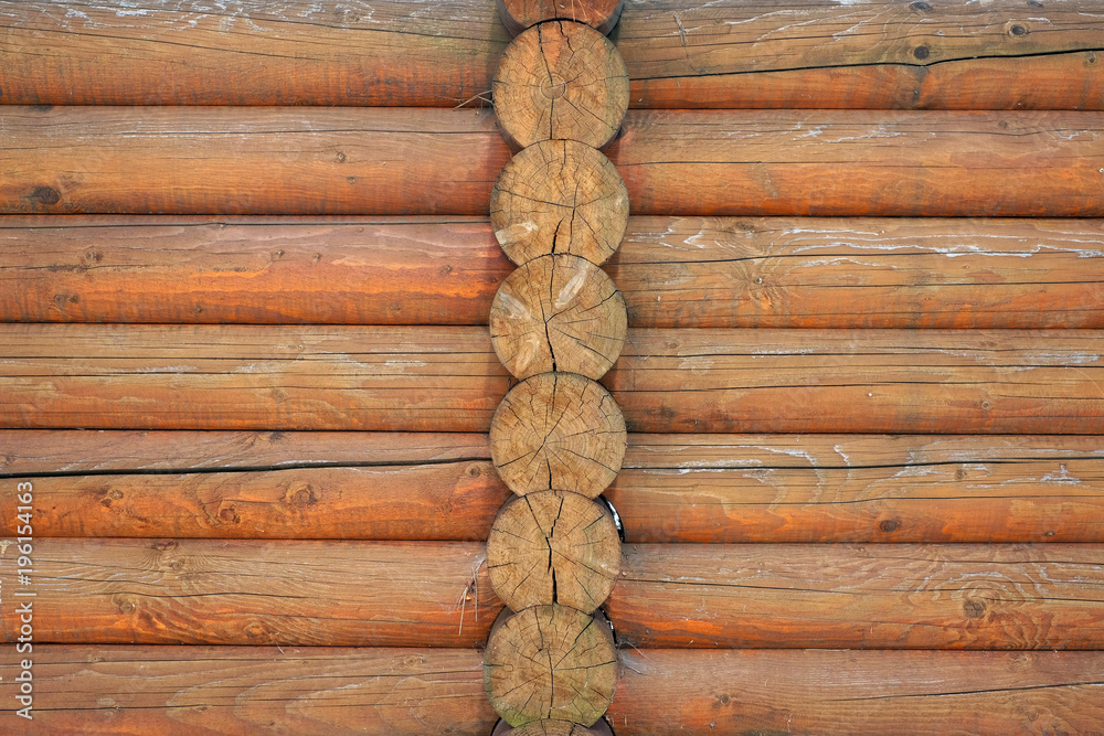Brown wood log house texture as a surface background Brown wood log house texture as a surface background