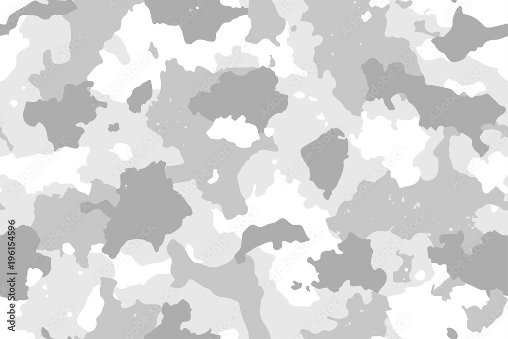 Camouflage seamless pattern. Trendy winter camo, repeat print. Vector illustration.