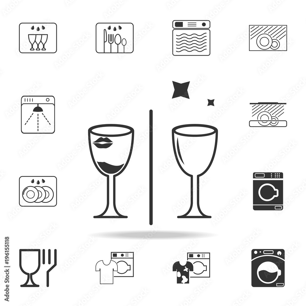 dirty and clean glass icon. Detailed set of laundry icons. Premium quality graphic design. One of the collection icons for websites, web design, mobile app dirty and clean glass icon. Detailed set of laundry icons. Premium quality graphic design. One of the collection icons for websites, web design, mobile app