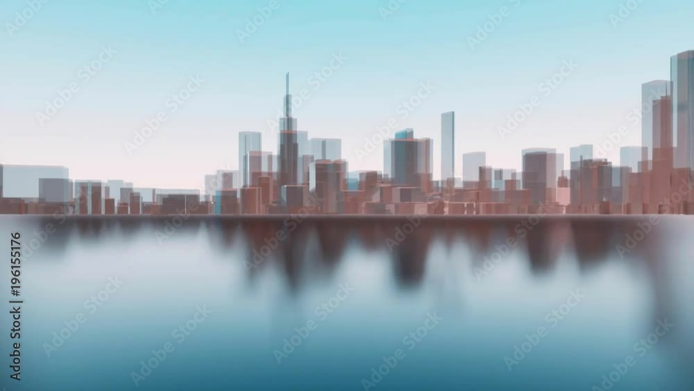 Abstract architectural background with fuzzy city skyline skyscrapers ...