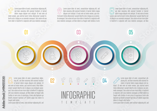 Obraz na płótnie Infographie Template Timeline Business / Santé w salonie