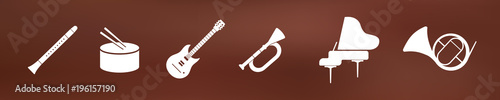Musikinstrumente - Flöte Trommel Gitarre Trompete Klavier Horn