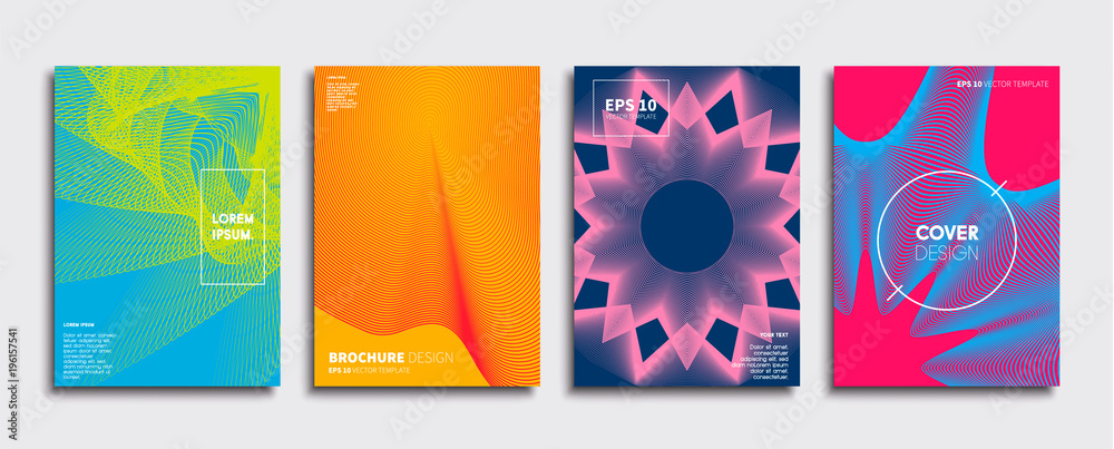 Vector cover designs. Future Poster template. Smartphone modern background set.
