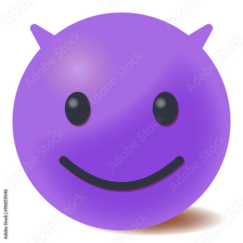 violetter Teufel Emoticon - 3D