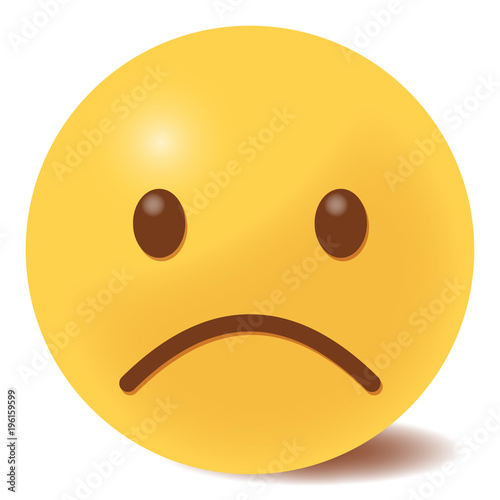 unglückliches Emoticon - 3D