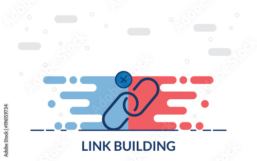 link building vector thin line icon