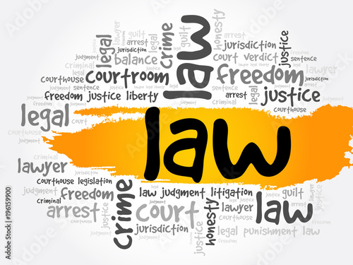 Law word cloud collage, concept background
