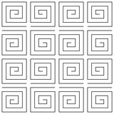 Seamless rectangular spiral pattern in black and white color