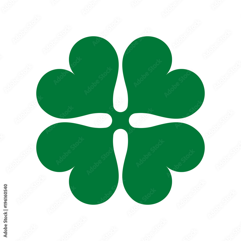 Geometrical style four leaves clover, isolated. Geometrical style four leaves clover, isolated.