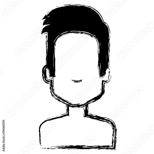 young man shirtless avatar character vector illustration design