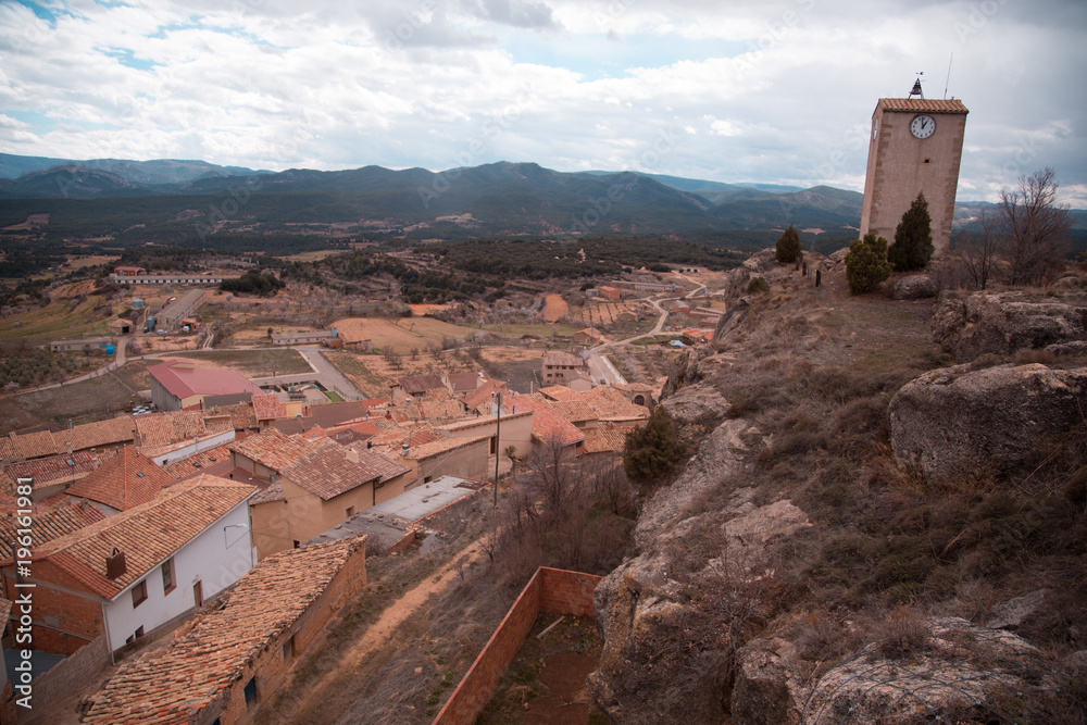 Town of Monroyo in the Mantarraya region of Spain Aragón Teruel