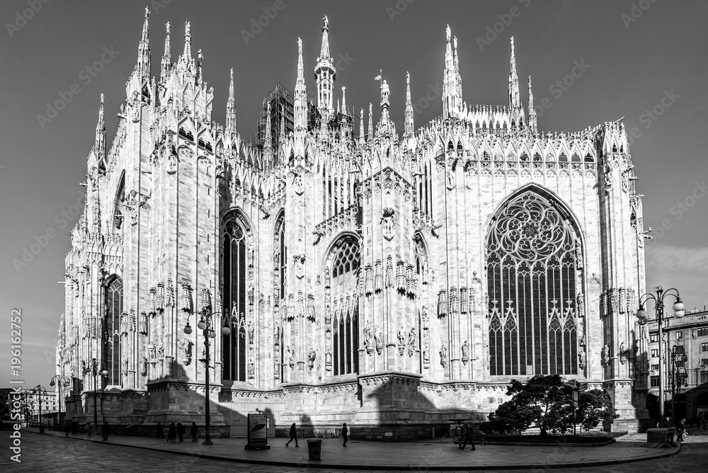 Milan Duomo detail - black and white image Milan Duomo detail - black and white image