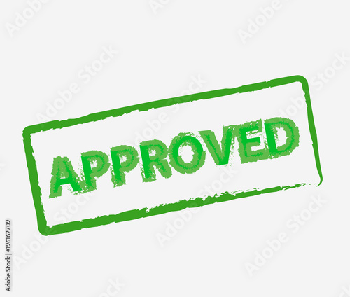 Green approved stamp, label, sticker or stick flat icon 